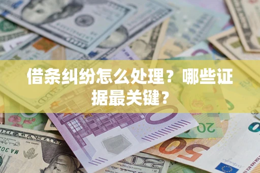 济南借条纠纷怎么处理？哪些证据最关键？